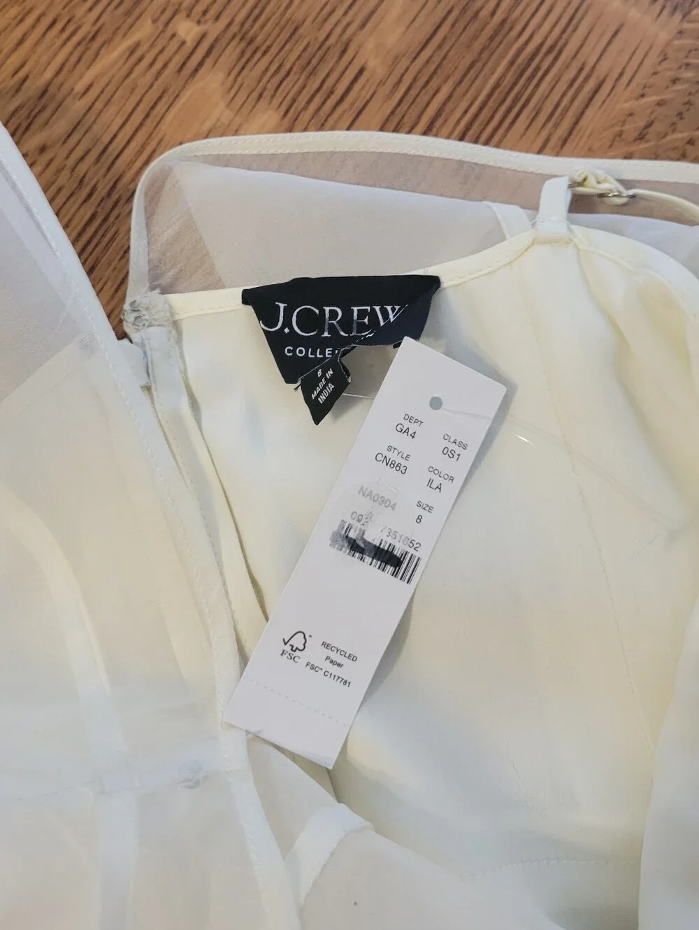 J. Crew Collection Layered Organza Shift Dress - Ivory